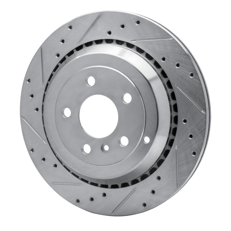 Mercedes-Benz ML320 Brake Rotor (1) - Rear Left - R1 Concepts - Drilled & Slotted - Silver - `06-`12